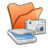 文件夹橙色扫描器相机 Folder orange scanners cameras